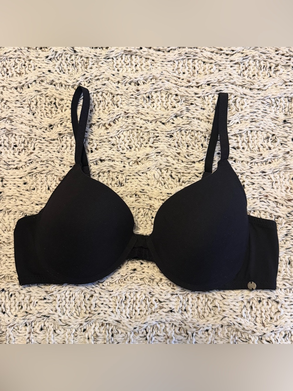Lucky Brand Black Padded Underwire Bra 34C Adjustable Straps